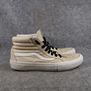 Vans Shoes Womens 8.5 Sk8 Hi Sneakers Skateboarding Lace Up Casual Leather Tan